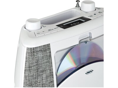 Jensen CD-565 Bluetooth CD/Radio Player, White/Gray (CD-565)