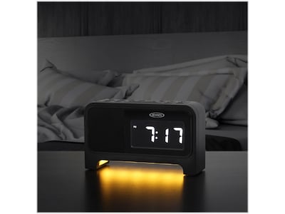 Jensen JCR-350 Digital Clock Radio with Night Light, Black