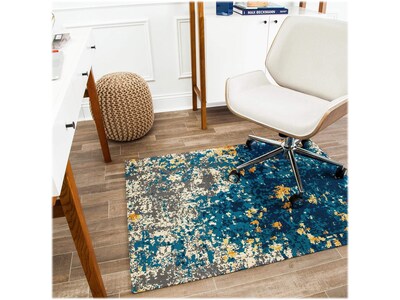 Anji Mountain Rug'd Bilbao Carpet & Hard Floor Chair Mat, 36" x 48'', Multicolored (AMB9016)
