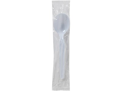 Dixie Individually Wrapped Polystyrene Soup Spoon, Medium-Weight, White, 1000/Carton (SM23C7)