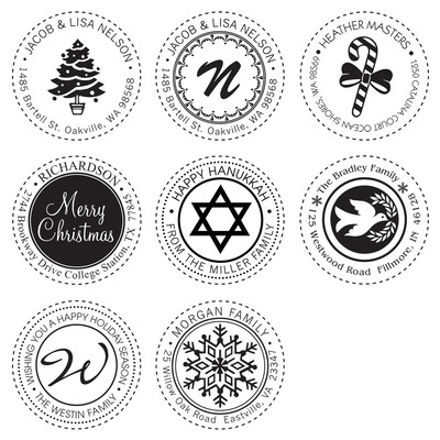 Custom Xstamper® Holiday N53 Pre-inked Round Stamp