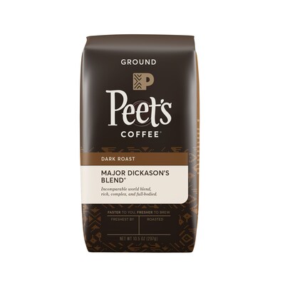 Peets Coffee Major Dickasons Blend Ground Coffee, Dark Roast, 10.5 oz. (836261)