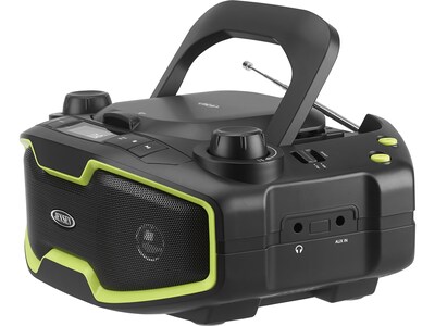 Jensen CD-575 CD Player with Radio, Black/Light Green