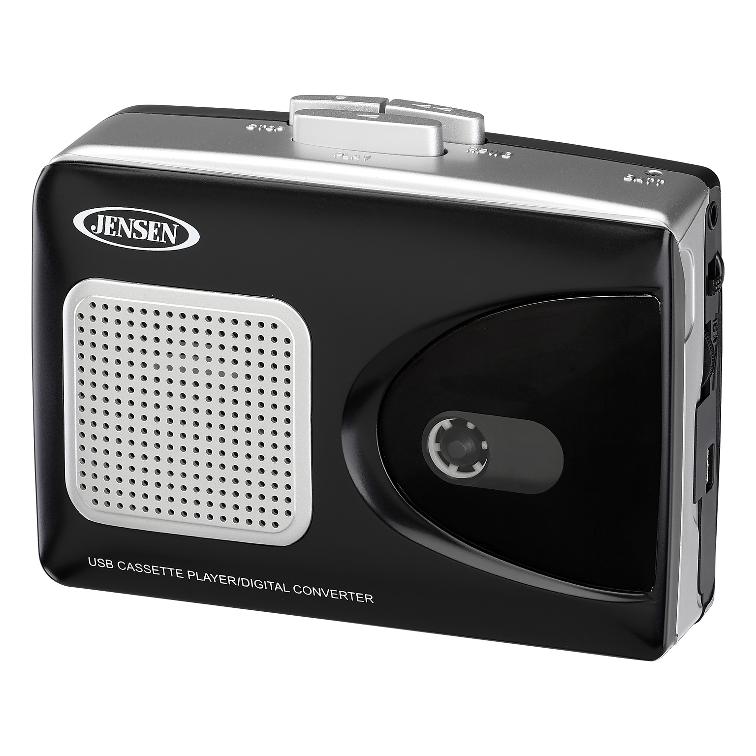 Jensen SCR-90 Stereo USB Cassette Player, Black (SCR-90)