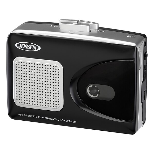 Jensen SCR-90 Stereo USB Cassette Player, Black