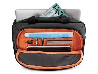 Solo New York Everyday Laptop Briefcase, Black/Orange Polyester (UBN106-4)