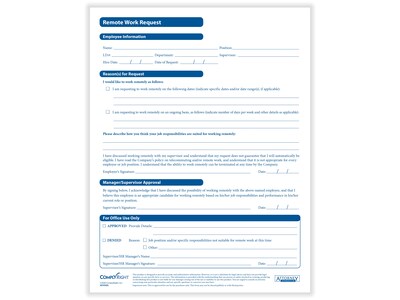 ComplyRight Employee Remote Work Request Medical Records Forms, 25/Pack (A0147PK25)
