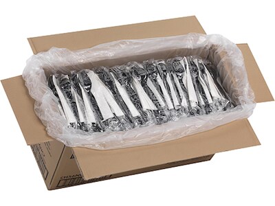 Dixie Individually Wrapped Polystyrene Cutlery Set, Heavy-Weight, Black, 250/Carton (CH56NC7)