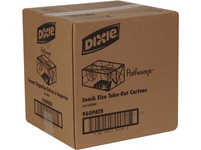 Dixie Pathways Paperboard Food Box, 2.75 x 7 x 4.5, White/Green/Brown, 250/Carton (960PATH)