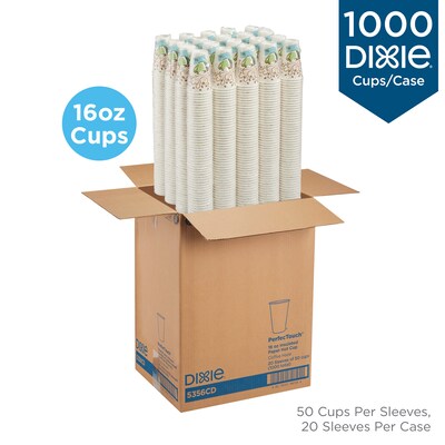 Dixie PerfecTouch Insulated Paper Hot Cups, 16 oz., Coffee Haze, 1000/Carton (5356CD)