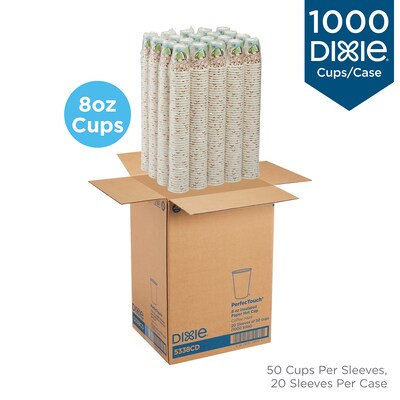 Dixie PerfecTouch Insulated Paper Hot Cups, 8 oz., Coffee Haze, 1000/Carton (5338CD)