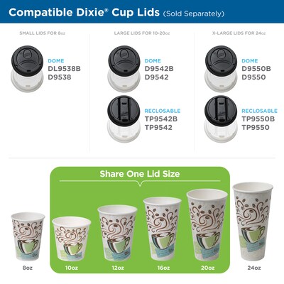 Dixie PerfecTouch Insulated Paper Hot Cups, 8 oz., Coffee Haze, 1000/Carton (5338CD)