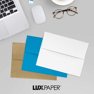 LUX Moistenable Glue A2 Invitation Envelope, 5 3/4" x 4 3/8", Bright White, 1000/Box (72924-1000)