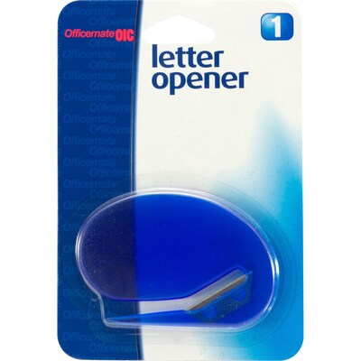 Officemate .75" Handle Letter Opener, Blue (OIC30310)