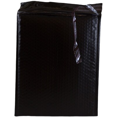 Jam Paper Bubble Padded Mailers with Peel and Seal Closure, 10" x 13", Black Matte, 12/Pack (V0140117)