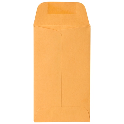 JAM Paper #3 Kraft Coin Envelope, 2 1/2 x 4 1/4, Brown Kraft Manila, 100/pack (49306I)