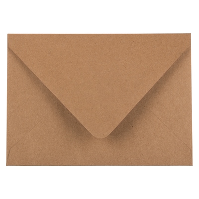 JAM PAPER A6 V-Flap Invitation Envelopes, 4 3/4 x 6 1/2, Brown Kraft Recycled, 50/pack (1534200I)