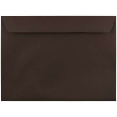 JAM Paper Booklet Envelope, 6" x 9", Chocolate Brown, 100/Pack (1287029f)