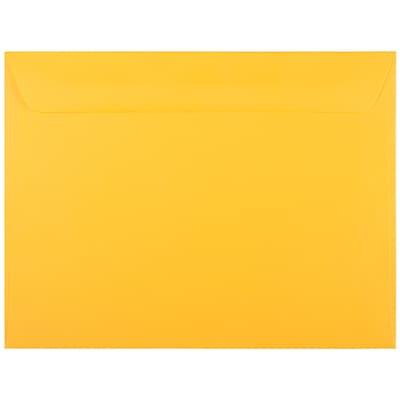 JAM PAPER 9 x 12 Booklet Premium Envelopes, Sunflower Yellow, 100/Pack (194505C)