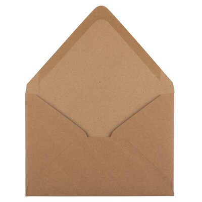 JAM PAPER A7 Kraft V-Flap Invitation Envelope, 5 1/4 x 7 1/4, Brown Kraft Paper Bag Recycled, 50/pac