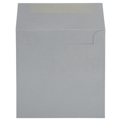 JAM PAPER Square Metallic Invitation Envelopes, 7.5" x 7.5", Silver Stardream, 25/Pack (3994896I)