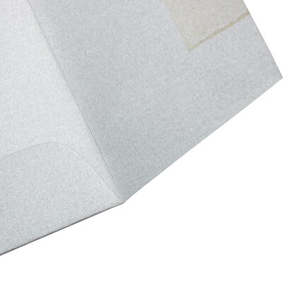 JAM PAPER Square Metallic Invitation Envelopes, 7.5" x 7.5", Silver Stardream, 25/Pack (3994896I)