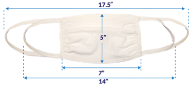 ATA Reusable SILVADUR™ 930 FLEX Anti-Microbial Cloth Face Masks, 3-Ply, Adults, Cotton, White, 10 /P