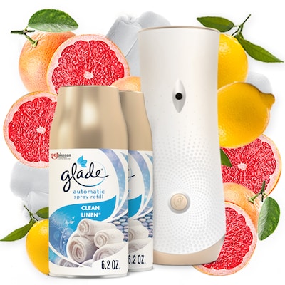 Glade Automatic Spray Air Freshener Combo Set, Clean Linen, 6.2 oz., 3/Pack (313806)