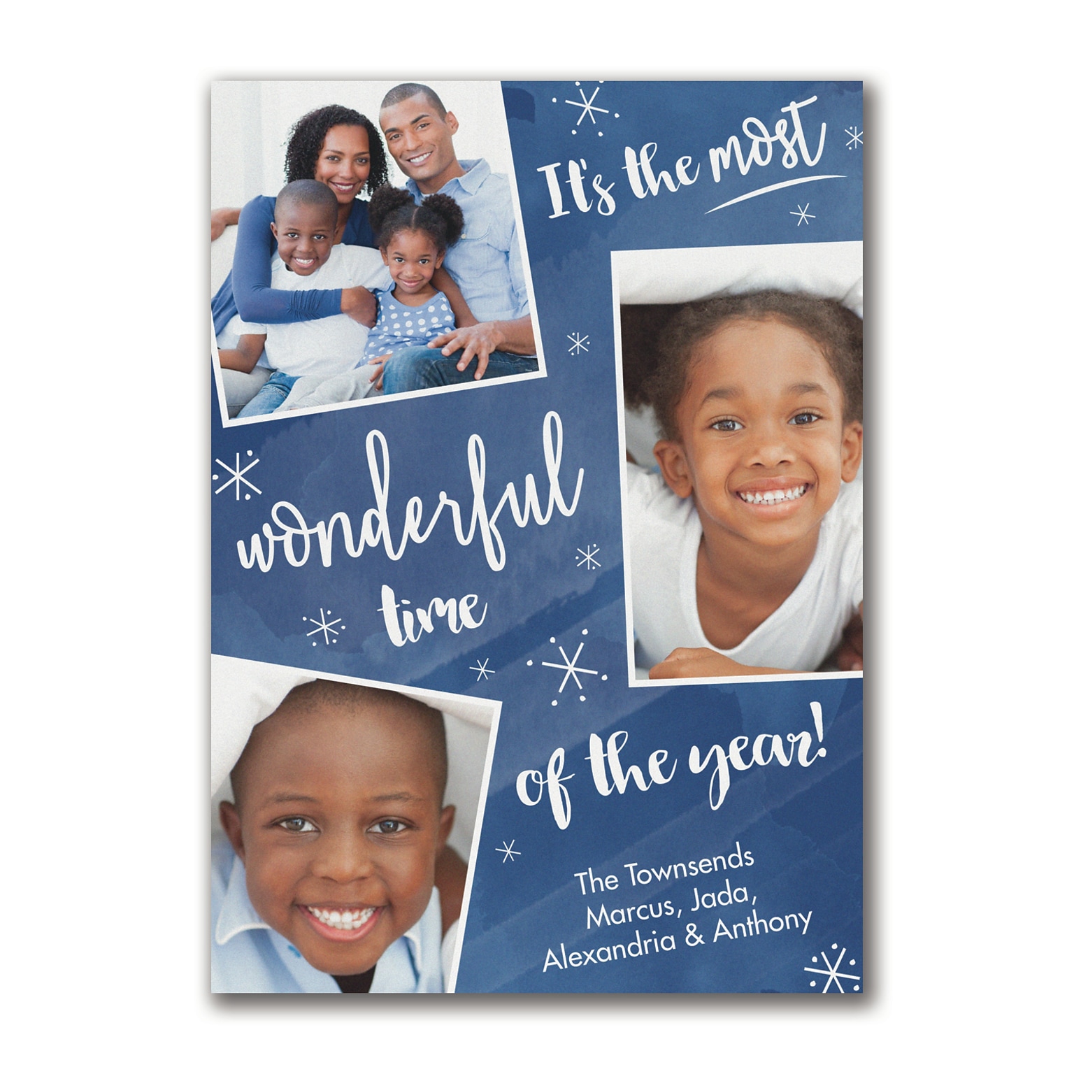 Custom 5 x 7 Wonderful Year Holiday Photo Card, White Smooth 115#, 25/Pack