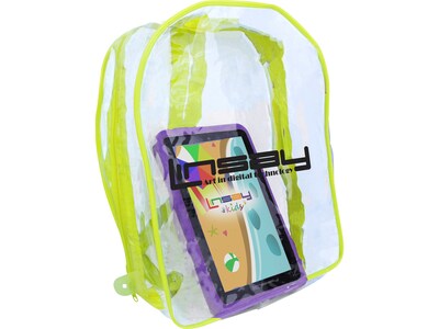 Linsay 7 Tablet with Purple Kids Defender Case & Backpack, WiFi, 2GB RAM, 64GB Storage, Android 13