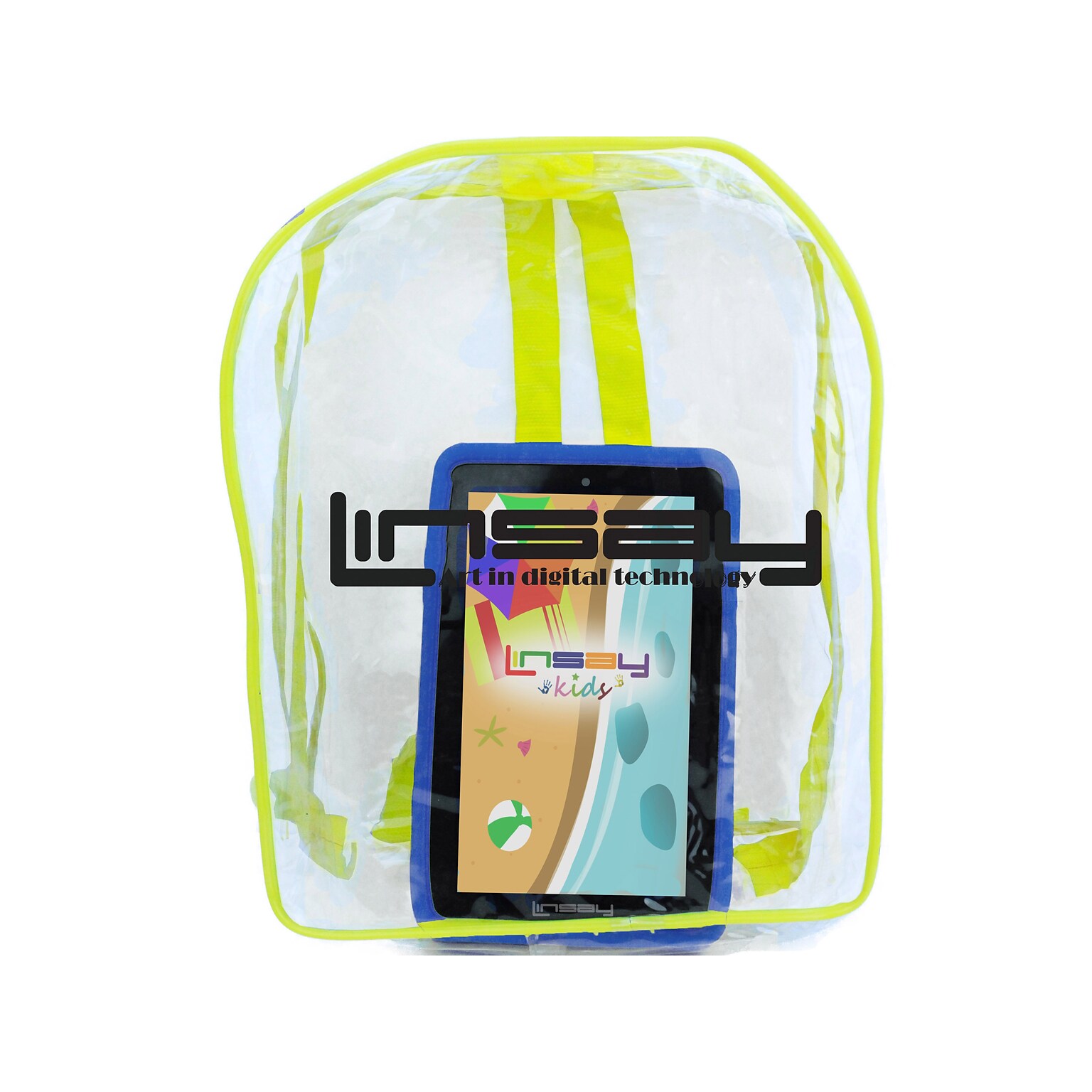 Linsay 7 Tablet with Blue Kids Defender Case & Backpack, WiFi, 2GB RAM, 64GB Storage, Android 13, Blue (F-7XHDKIDSBAGB)