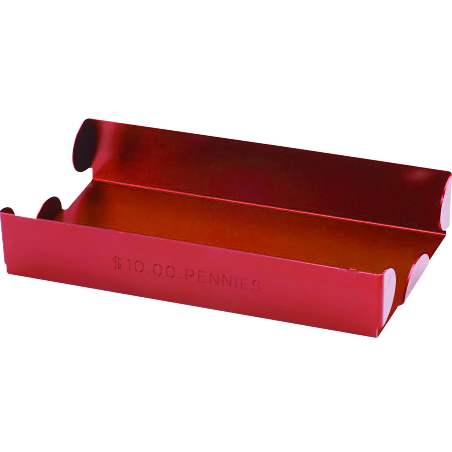 Control Papers $10 Pennies Tray, 1-Compartment, Red, 50/Carton (560065 FC)