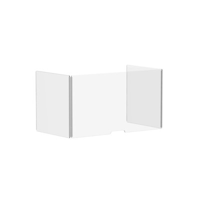 Poppin 23.5H x 43.36W Acrylic Non Tackable Freestanding Protective Shield, Clear (107978)