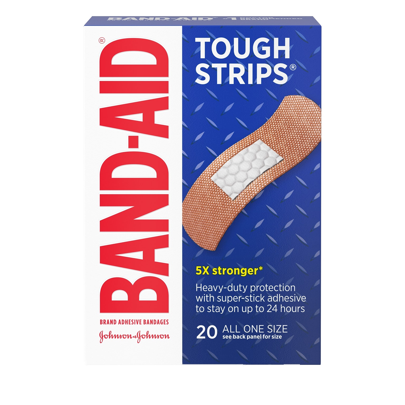 Band-Aid Brand Tough Strips Adhesive Bandages, 1.75 x 4, 20/Box (117131)