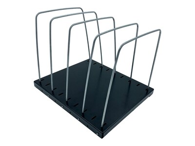 Huron Vertical 4-Compartment Steel File Organizer, Black (HASZ0155)