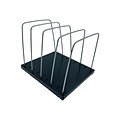 Huron Vertical 4-Compartment Steel File Organizer, Black (HASZ0155)