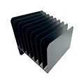 Huron Vertical 8-Compartment Steel Desk Organizer, Black (HASZ0156)