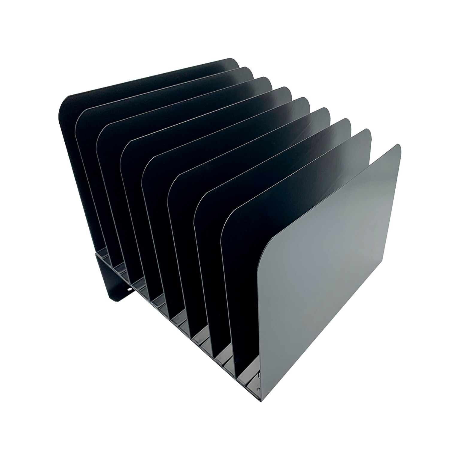 Huron Vertical 8-Compartment Steel Desk Organizer, Black (HASZ0156)