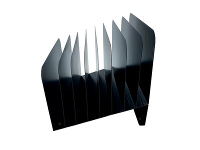 Huron Vertical 8-Compartment Steel Desk Organizer, Black (HASZ0156)