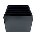 Huron Vertical 6-Compartment Steel Desk Organizer, Black (HASZ0174)