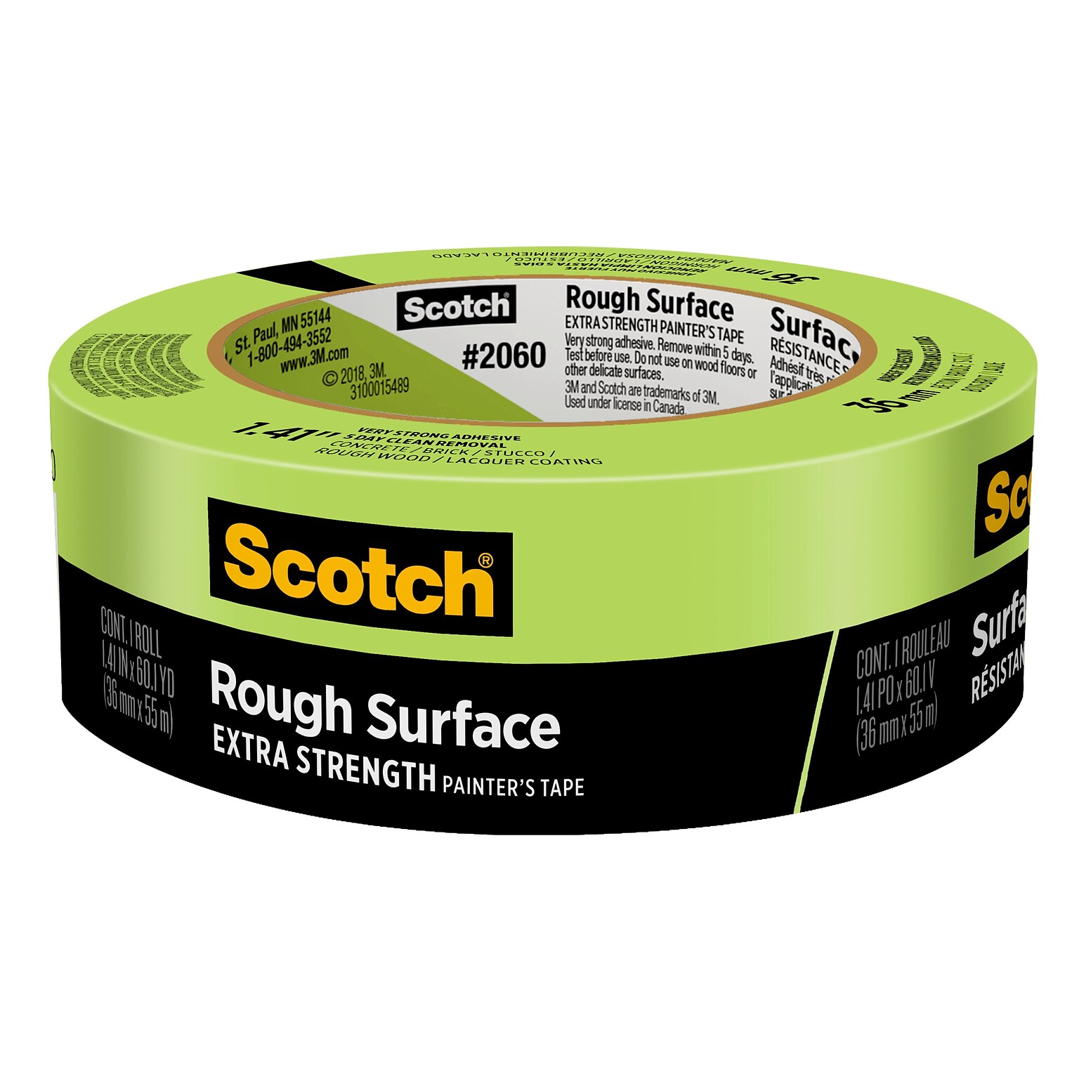 Scotch Rough Surface Heavy Duty Painters Tape, 1.41 x 60.1 yds., Green (206036AP)