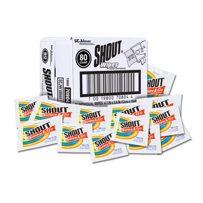 Shout Laundry Stain Remover Wipes, 80/Box (686661)