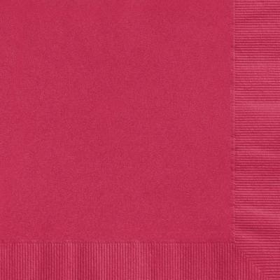 Custom 4-3/4 Square Magenta Beverage Napkin, 3-Ply Tissue, 100/Pack