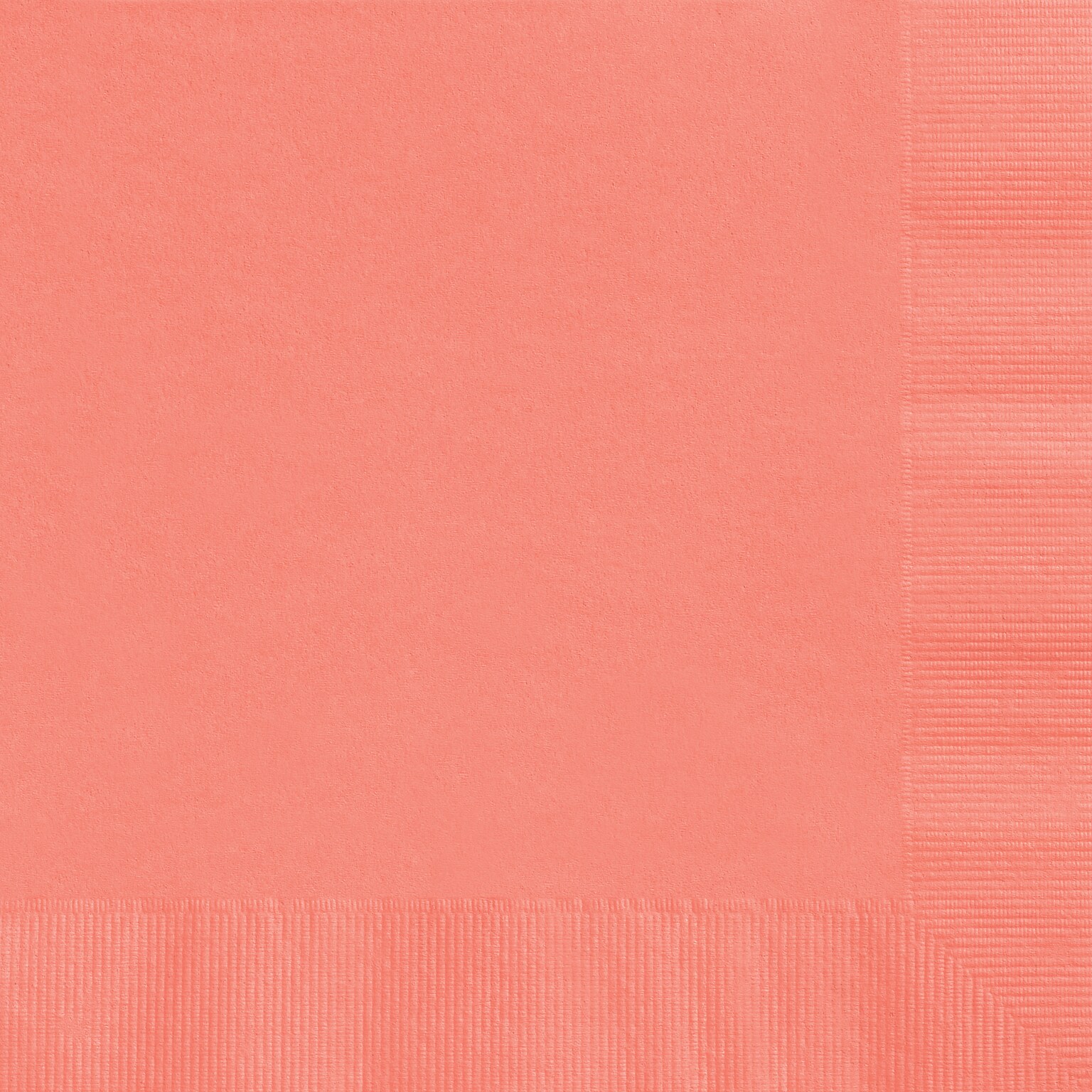 Custom 4-3/4 Square Coral Beverage Napkin, 3-Ply Tissue, 100/Pack