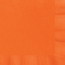 Custom 4-3/4 Square Orange Beverage Napkin, 3-Ply Tissue, 100/Pack