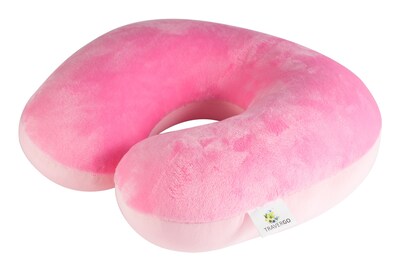 Travergo Microbead Fleece/Spandex Neck Pillow, Pink TR1020PK