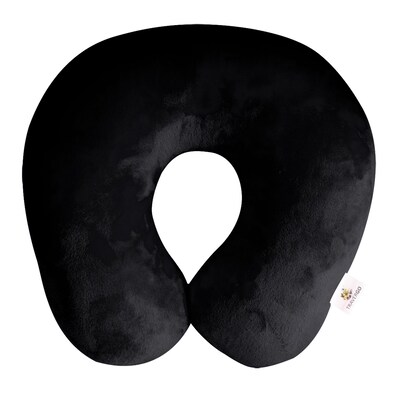 Travergo Microbead Fleece/Spandex Neck Pillow, Black (TR1020BK)