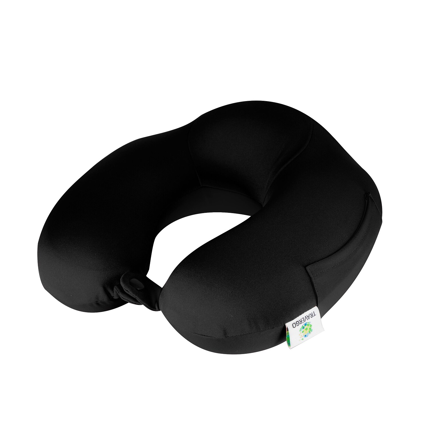 Travergo Memory Foam Spandex Neck Pillow, Black (TR1080BK)
