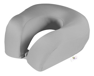 GoGreen Power Travergo Memory Foam Perforated Spandex Neck Pillow, Gray (TR1040GY)