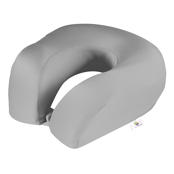 Travergo Memory Foam Perforated Spandex Neck Pillow, Gray (TR1040GY)